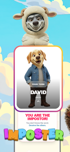 Imposter game - AnimalParty - Gameplay image of android game
