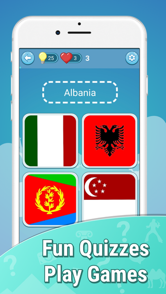 Flags the World Countries Quiz - Gameplay image of android game
