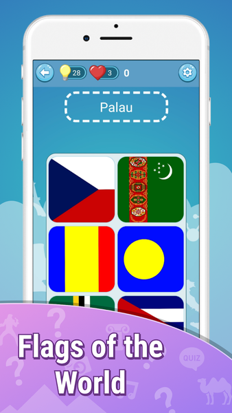 Flags the World Countries Quiz - Gameplay image of android game