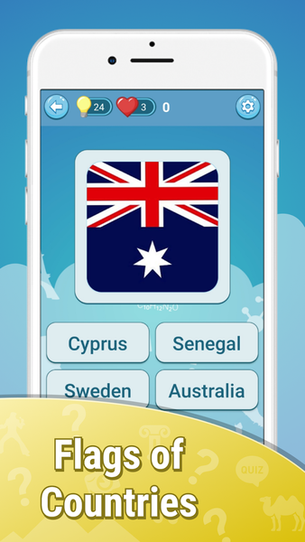 Flags the World Countries Quiz - Gameplay image of android game