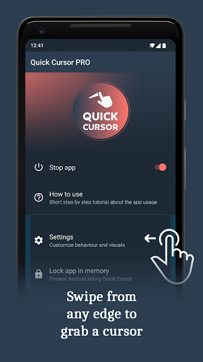 Quick Cursor: One-Handed mode - عکس برنامه موبایلی اندروید