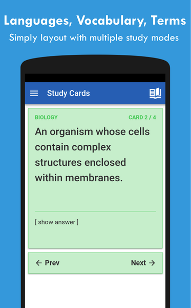 QuizCards: Flashcard Maker for Study and Quiz - Image screenshot of android app