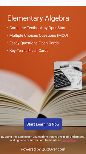 Elementary Algebra Textbook & Test Bank - Image screenshot of android app