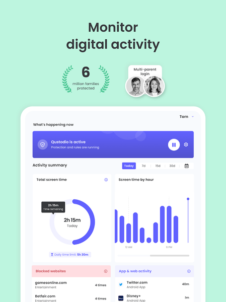 Qustodio Parental Control App - عکس برنامه موبایلی اندروید