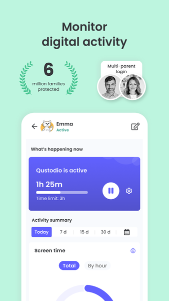 Qustodio Parental Control App - Image screenshot of android app