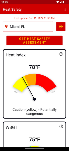 Heat Safety: Heat Index & WBGT - عکس برنامه موبایلی اندروید