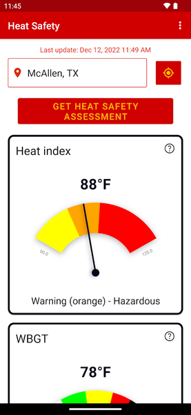 Heat Safety: Heat Index & WBGT - عکس برنامه موبایلی اندروید