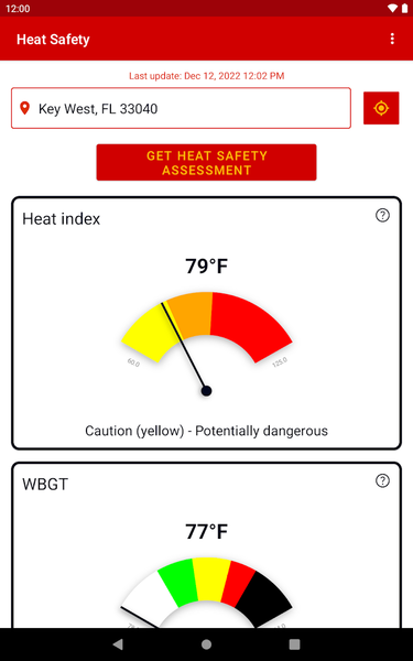 Heat Safety: Heat Index & WBGT - عکس برنامه موبایلی اندروید