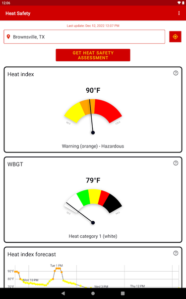 Heat Safety: Heat Index & WBGT - عکس برنامه موبایلی اندروید