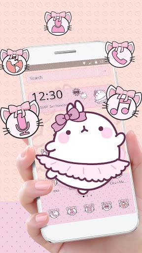 Cute Pink Rabbit Theme - عکس برنامه موبایلی اندروید