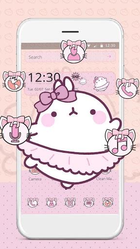 Cute Pink Rabbit Theme - عکس برنامه موبایلی اندروید