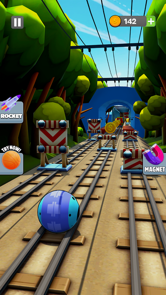 Tram Rolling Ball Adventure - Gameplay image of android game
