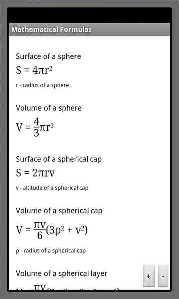 Mathematical Formulas - عکس برنامه موبایلی اندروید