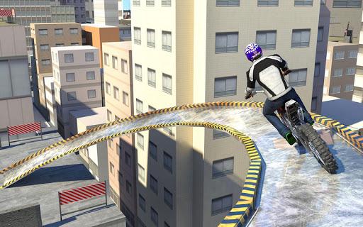 Bike Racing On Roof - Gameplay image of android game