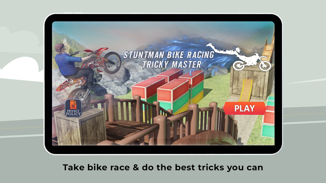 Stuntman Bike Racing Tricky - Gameplay image of android game