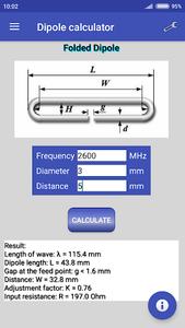 Dipole calculator - عکس برنامه موبایلی اندروید
