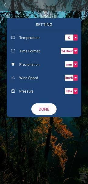 آب و هوا - عکس برنامه موبایلی اندروید