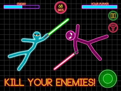 Play Stickman Neon Warriors Sword Fighting