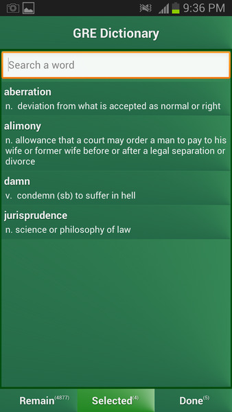 GRE Dictionary - Image screenshot of android app