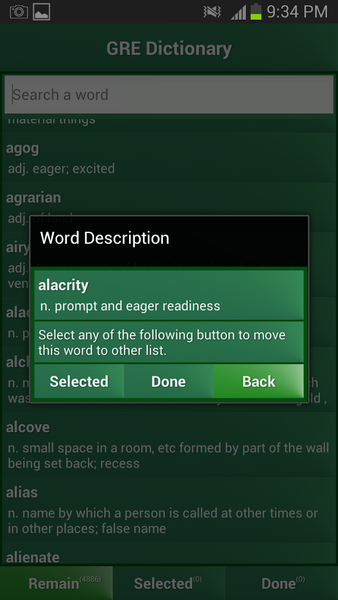 GRE Dictionary - Image screenshot of android app