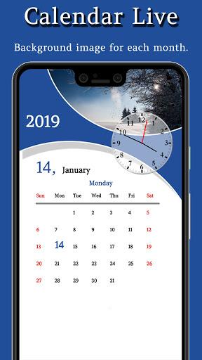 Calendar Live : Live Wallpaper - Image screenshot of android app