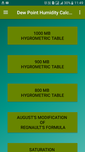 Dew Point Humidity Calculator - Image screenshot of android app