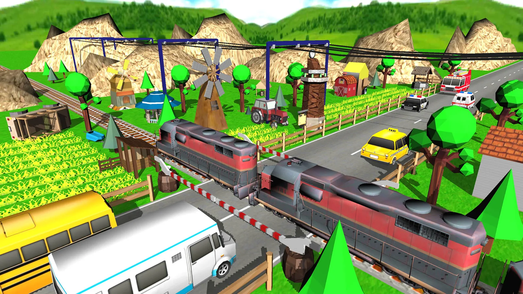 Train Road Crossy 3D Railroad - عکس بازی موبایلی اندروید