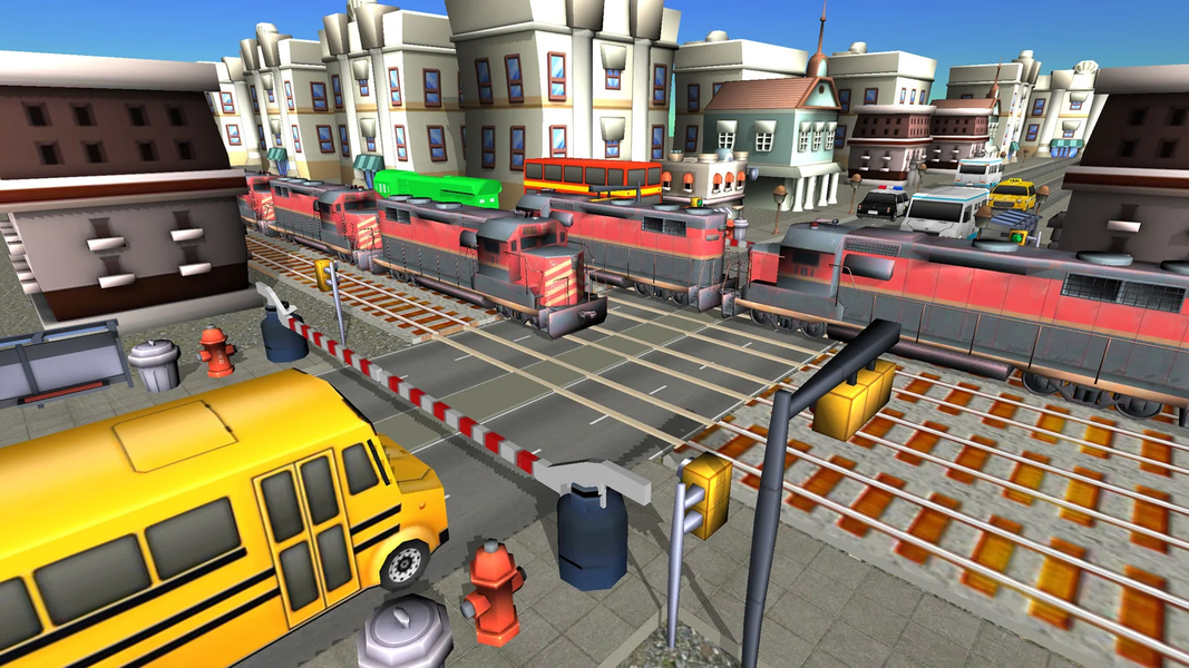 Train Road Crossy 3D Railroad - Gameplay image of android game