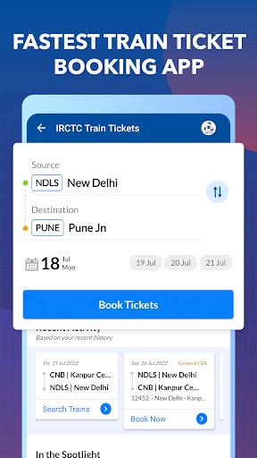 Book Tickets:Train status, PNR - عکس برنامه موبایلی اندروید