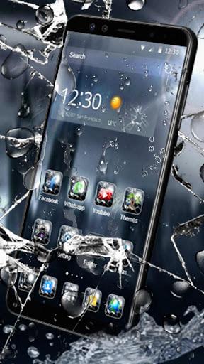 3D Rain Broken Glass Theme - Image screenshot of android app