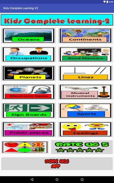 KIDS COMPLETE LEARNING PART-۲ - عکس برنامه موبایلی اندروید