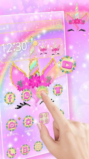 Rainbow Flower Unicorn Theme - Image screenshot of android app
