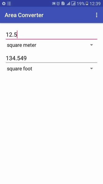 Area Conversion:square feet to - Image screenshot of android app
