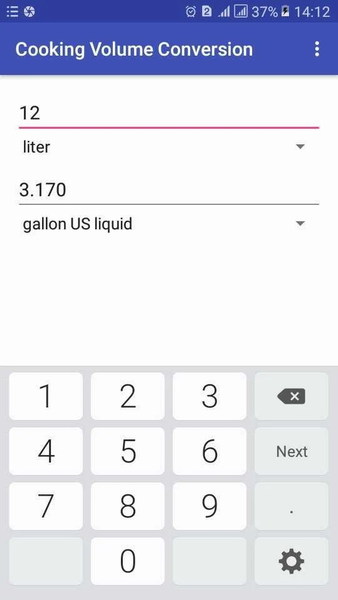 cooking volume conversion:teas - Image screenshot of android app