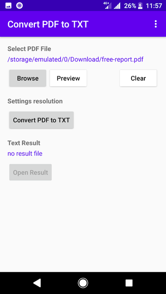 Convert PDF to TXT text - عکس برنامه موبایلی اندروید