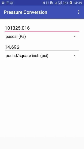 bar to psi to kpa : pressure c - Image screenshot of android app
