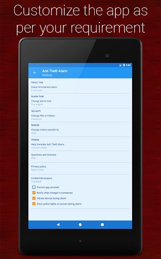Anti-theft alarm - Image screenshot of android app