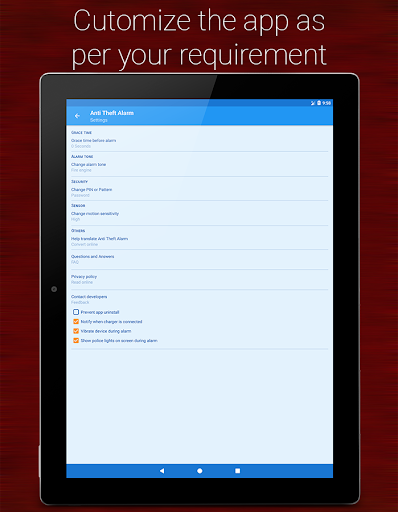 Anti-theft alarm - Image screenshot of android app