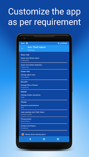Anti-theft alarm - Image screenshot of android app