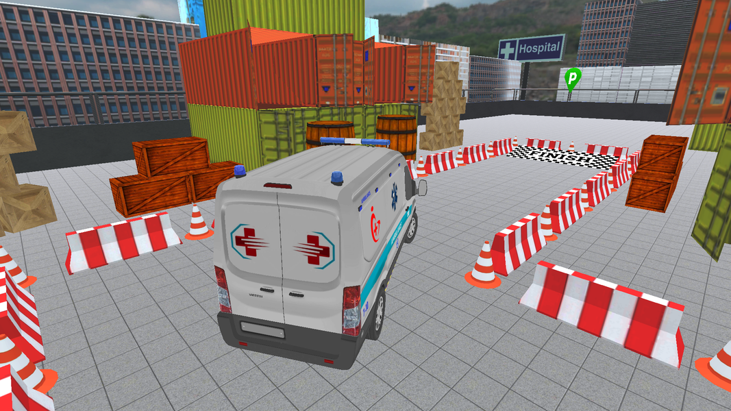 Ambulance Parking 3D - Gameplay image of android game