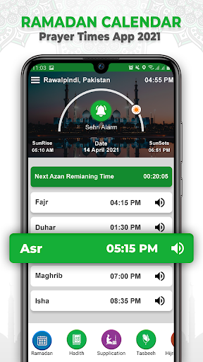 Ramadan Calendar: Sehr & Iftar - Image screenshot of android app