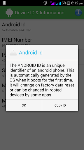 Device ID & Info. for Android - Image screenshot of android app