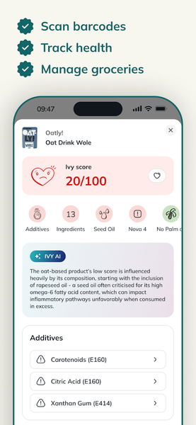 Ivy: Processed Food Scanner - عکس برنامه موبایلی اندروید