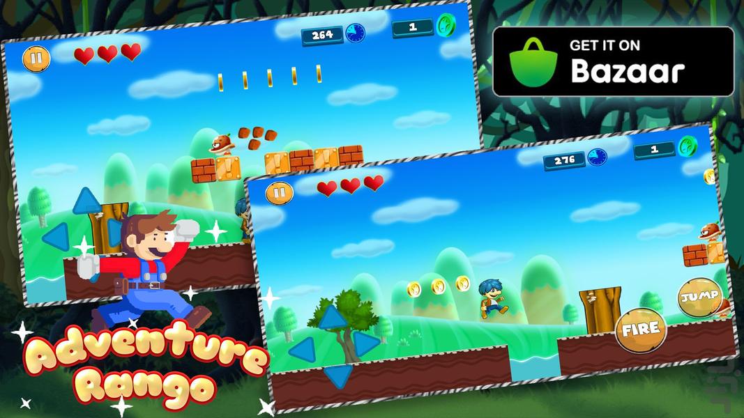 Rango Jungle Mario Adventure - Gameplay image of android game