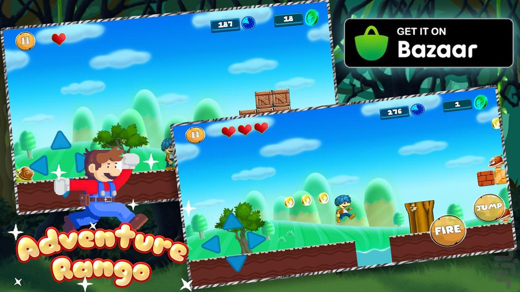 Rango Jungle Mario Adventure - Gameplay image of android game