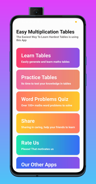 Easy Multiplication Tables - عکس برنامه موبایلی اندروید