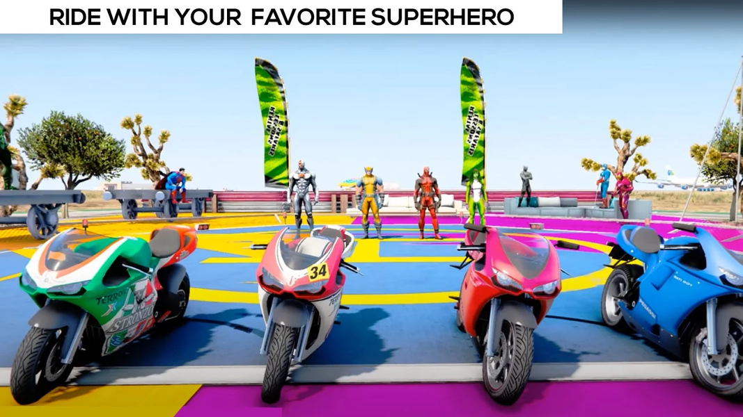 Superheroes Bike Stunt Racing - عکس بازی موبایلی اندروید
