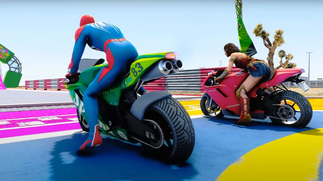 Superheroes Bike Stunt Racing - عکس بازی موبایلی اندروید