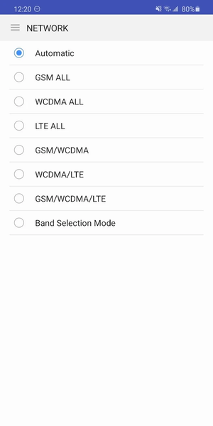 Samsung Band Selection - Image screenshot of android app