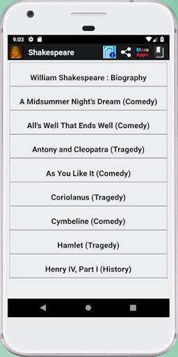 Shakespeare Complete Works - Image screenshot of android app